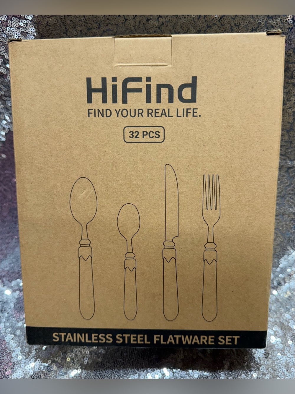 Stainless Steel Flatware Set - Brown Kraft Box (32 pcs)